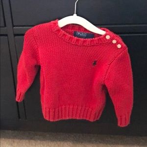 Polo by Ralph Lauren red cable knit sweater 9M